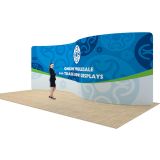 20ft Serpentine Back Wall Display with Custom Fabric Graphic (Graphic Only/Single Sided）
