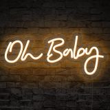 CALCA LED Neon Sign Oh Baby Sign USB 5VDC Size- 16.9X8.5inches (Warm white)