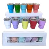 Mini 3oz Sublimaition Stainless Steel Tumbler 6 Colors Liqueur Glass Wine Tumbler Kids Cup with Straw-6 PACK SET