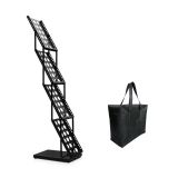 Portable Iron Folding Magazine Display Stand with 4 Pockets