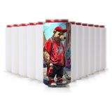 CALCA 15 Pack Bulk White Slim Blank Can Coolers 12oz Sublimation DIY Customizable Neoprene Tall Skinny can for Beer Can and Bottles Cooler