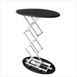 QOMOLANGMA Plastic Oval Trade Show Display Counter Foldable Tension Up Promoting Counter with Custom Graphic