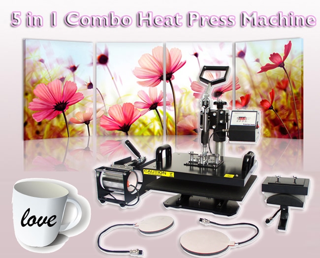 5 in 1 Combo Heat Press Machine advertising