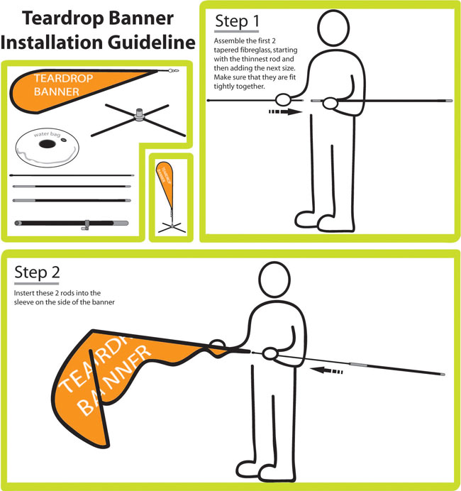 Teardrop Banner with Cross Base usage 1