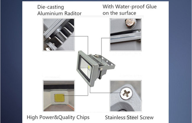 10W LED Flood Light Outdoor Landscape Lamp details 1