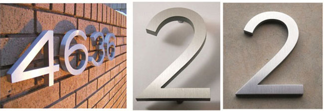 Modern Stainless Steel Numbers For Adderss Plaque
