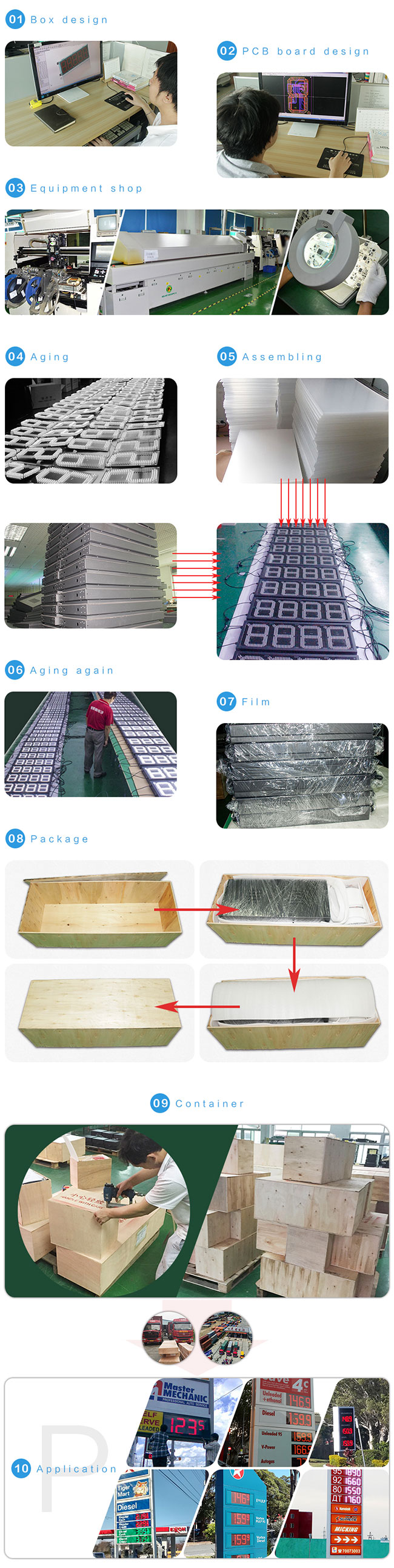 LED Gas Station Electronic Fuel Price Sign Yellow Color